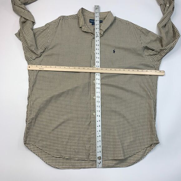 Vintage Ralph Lauren Blake Shirt Mens XL Extra Large Beige Plaid Button Down - Picture 6 of 10